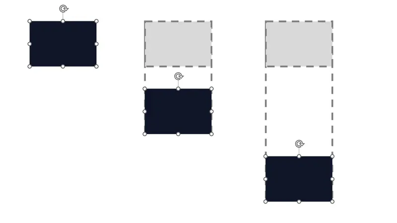 複数の図形の幅を揃えた操作例