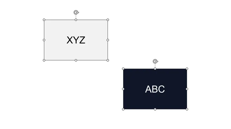2つの図形の位置を入れ替えた操作例